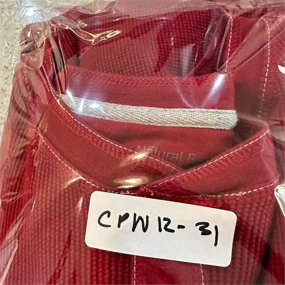 Natural Basix Men's XL Red Long Sleeve Henley Shirt Button-Up - Picture 7 of 7